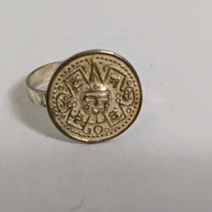 Aztec Calendar Ring – Mexican Silver